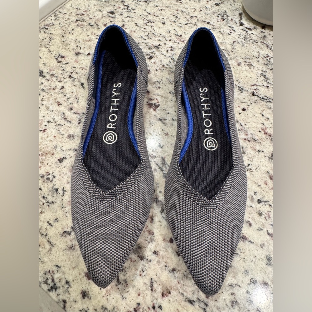 Rothy’s Cloud Grey Birdseye Flats 8.5
